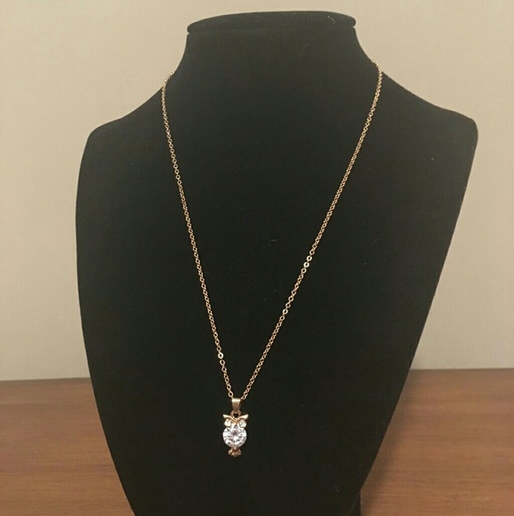 *CLEARANCE!!!* Owl Gold Diamond Necklace - Picture 3 of 3